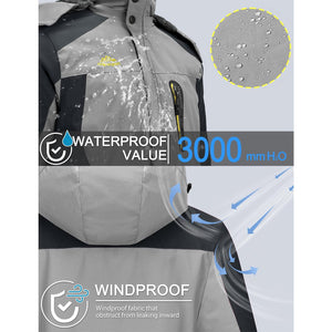 TACVASEN Sapphire Blue Insulated Fleece Lined Winter Ski Jacket