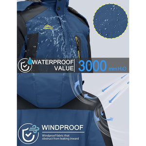 TACVASEN Sapphire Blue Insulated Fleece Lined Winter Ski Jacket