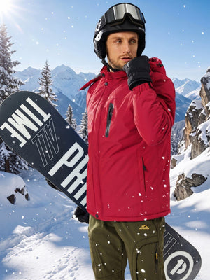 TACVASEN Red Men's Windproof Fleece Lined Winter Hiking Jacket for Outdoor