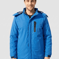 TACVASEN Sapphire Blue Men's Windproof Fleece Lined Winter Hiking Jacket for Outdoor