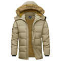 TACVASEN Khaki Windproof Water Repellent Winter Parka Jacket
