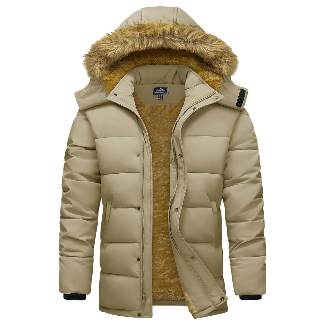 TACVASEN Khaki Windproof Water Repellent Winter Parka Jacket