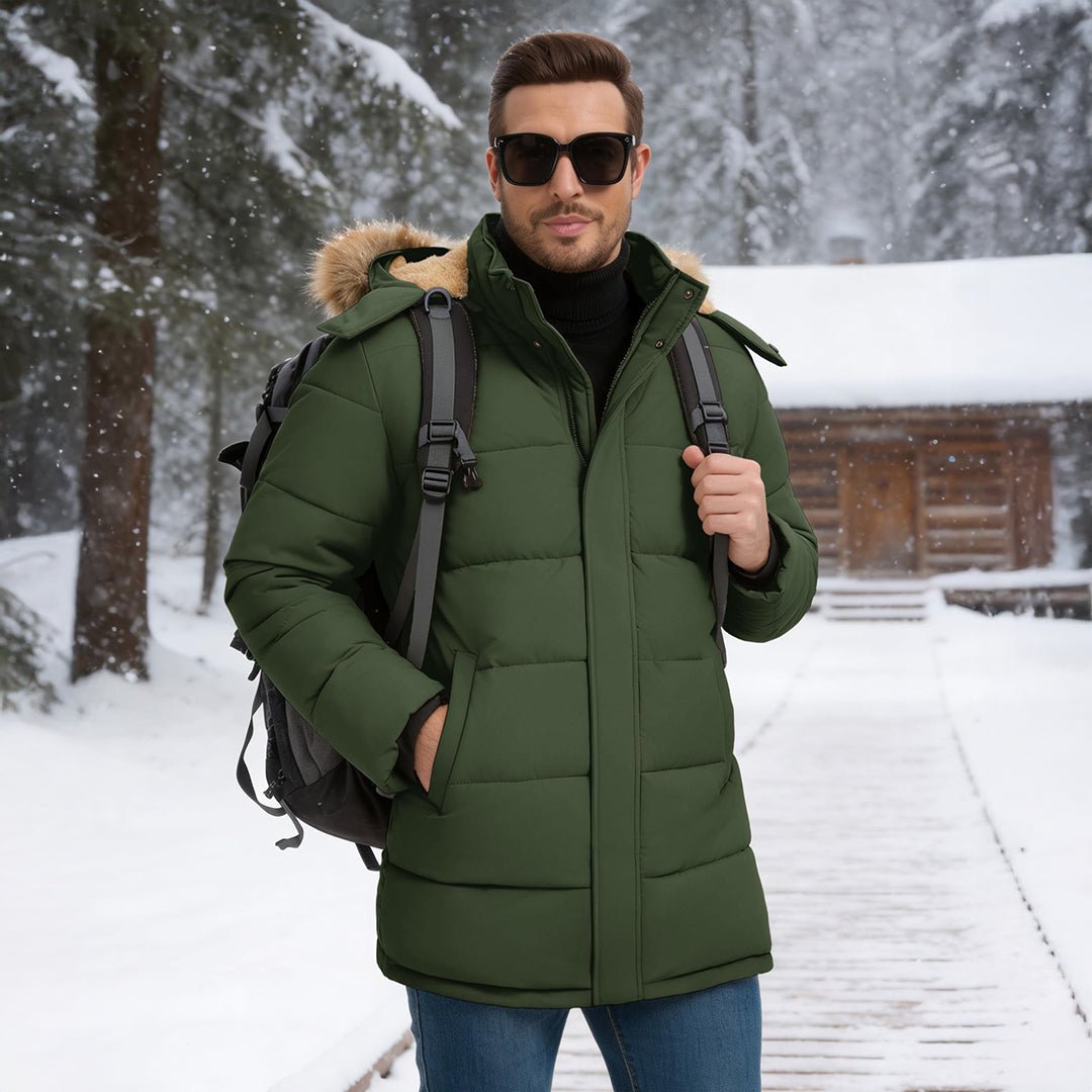 TACVASEN Army Green Windproof Water Repellent Winter Parka Jacket