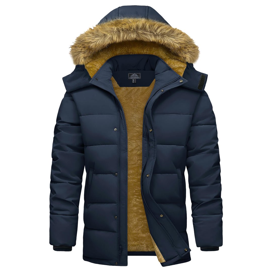 TACVASEN Navy Windproof Water Repellent Winter Parka Jacket