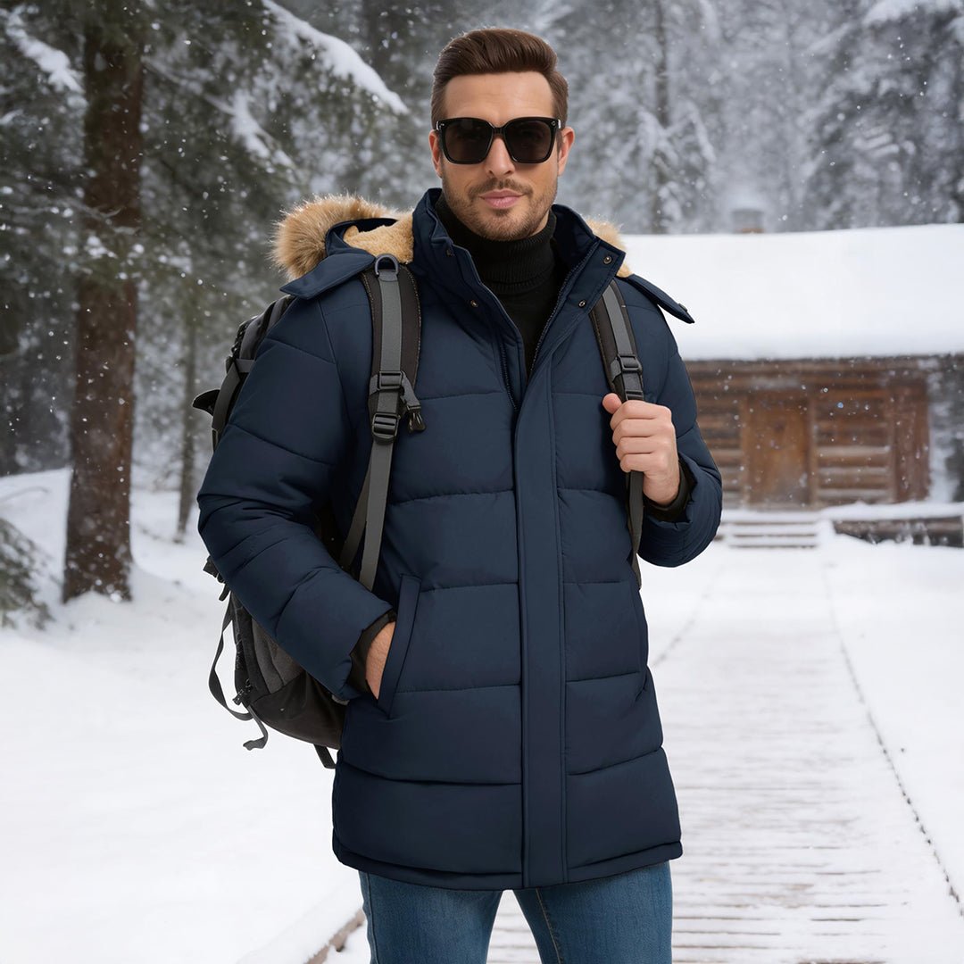 TACVASEN Navy Windproof Water Repellent Winter Parka Jacket