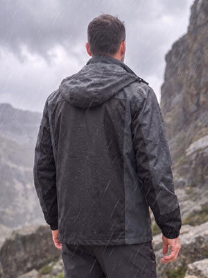 TACVASEN Black Men's Windproof Water Resistant Rain Jacket