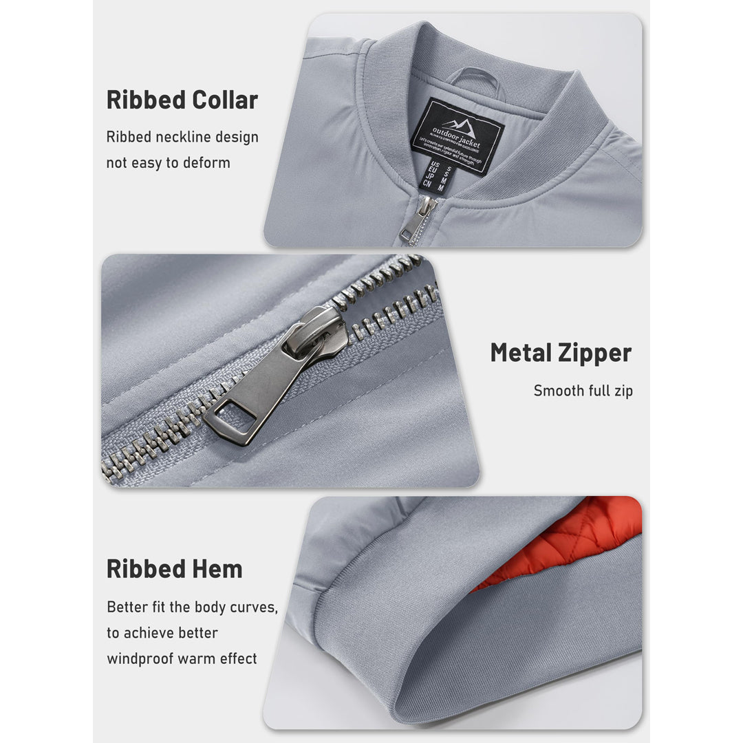 Men's Winter Bomber Jacket Thermal Warm Padded Windbreaker - google_men_lightweight_jacket