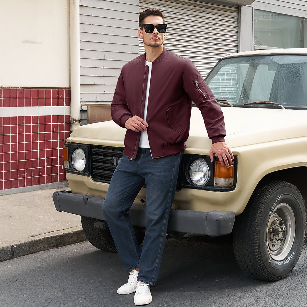 Men's Winter Bomber Jacket Thermal Warm Padded Windbreaker - google_men_lightweight_jacket