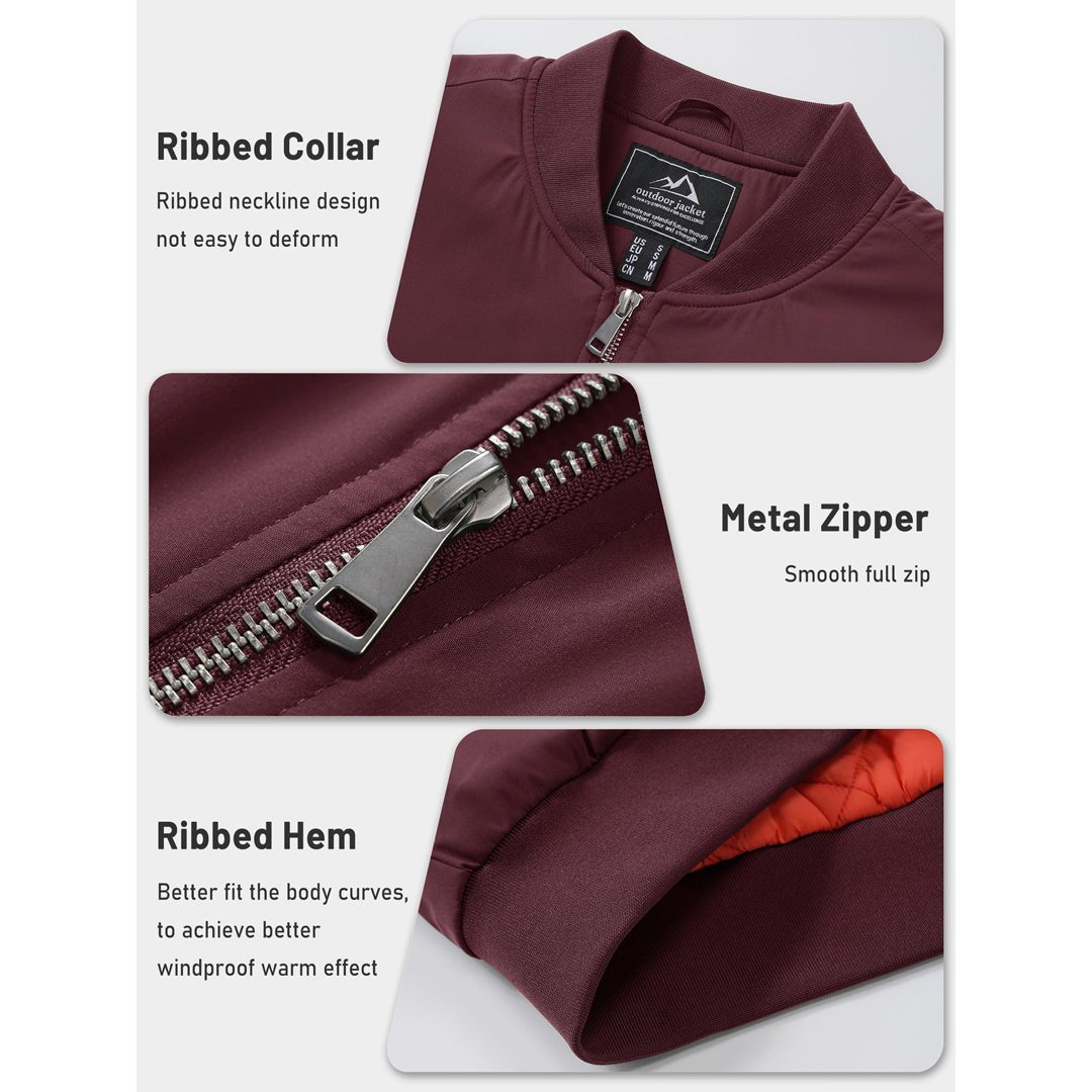 Men's Winter Bomber Jacket Thermal Warm Padded Windbreaker - google_men_lightweight_jacket