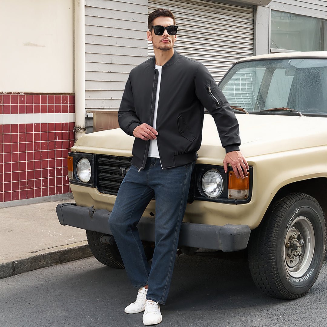 Men's Winter Bomber Jacket Thermal Warm Padded Windbreaker - google_men_lightweight_jacket