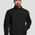 TACVASEN Black Men's Winter Cotton Coat Cargo Bomber Jacket