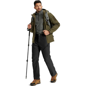 TACVASEN Black Insulated Fleece Lined Winter Snow Pants
