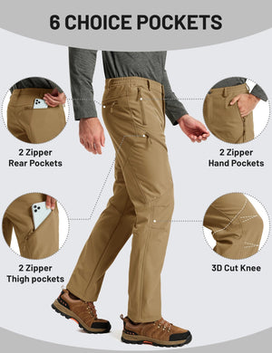 TACVASEN Sand Insulated Fleece Lined Winter Snow Pants