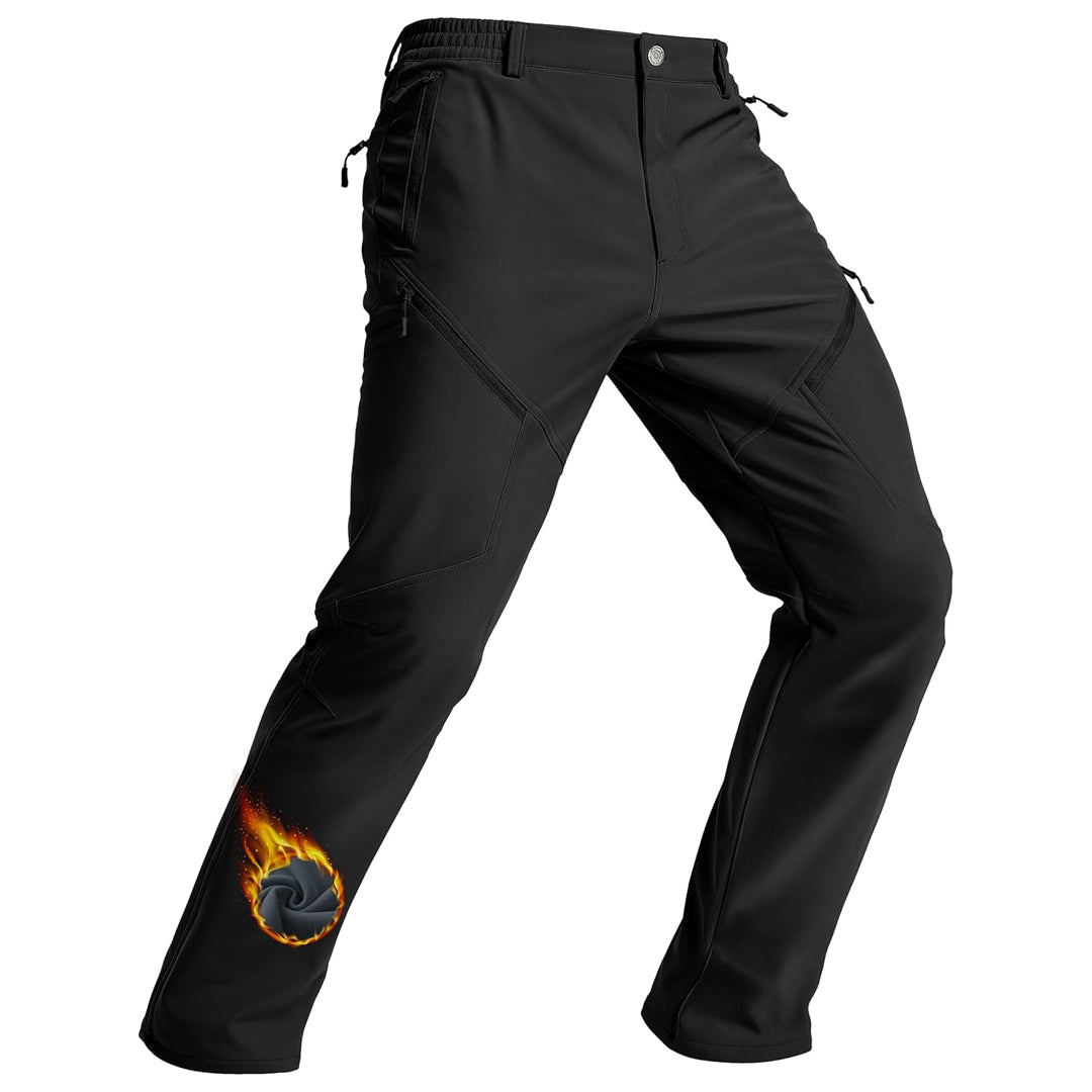 TACVASEN Black Insulated Fleece Lined Winter Snow Pants