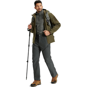 TACVASEN Dark Grey Insulated Fleece Lined Winter Snow Pants