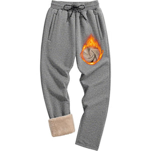 TACVASEN Light Grey Heather Men's Fleece Sherpa Lined Sweatpants Thicken Warm Jogger Pants