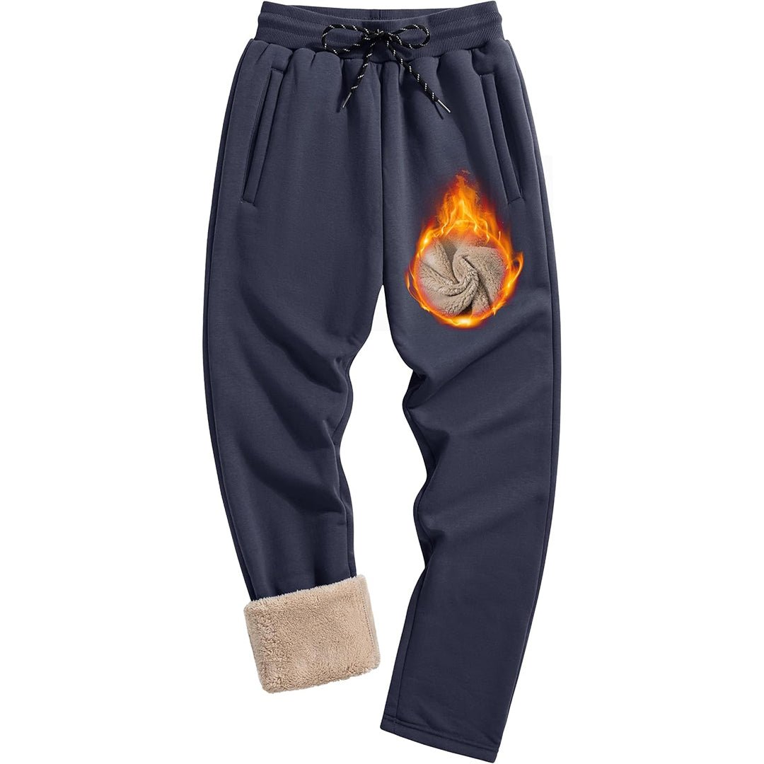 TACVASEN Navy Men's Fleece Sherpa Lined Sweatpants Thicken Warm Jogger Pants