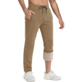 TACVASEN Brown Men's Fleece Sherpa Lined Sweatpants Thicken Warm Jogger Pants