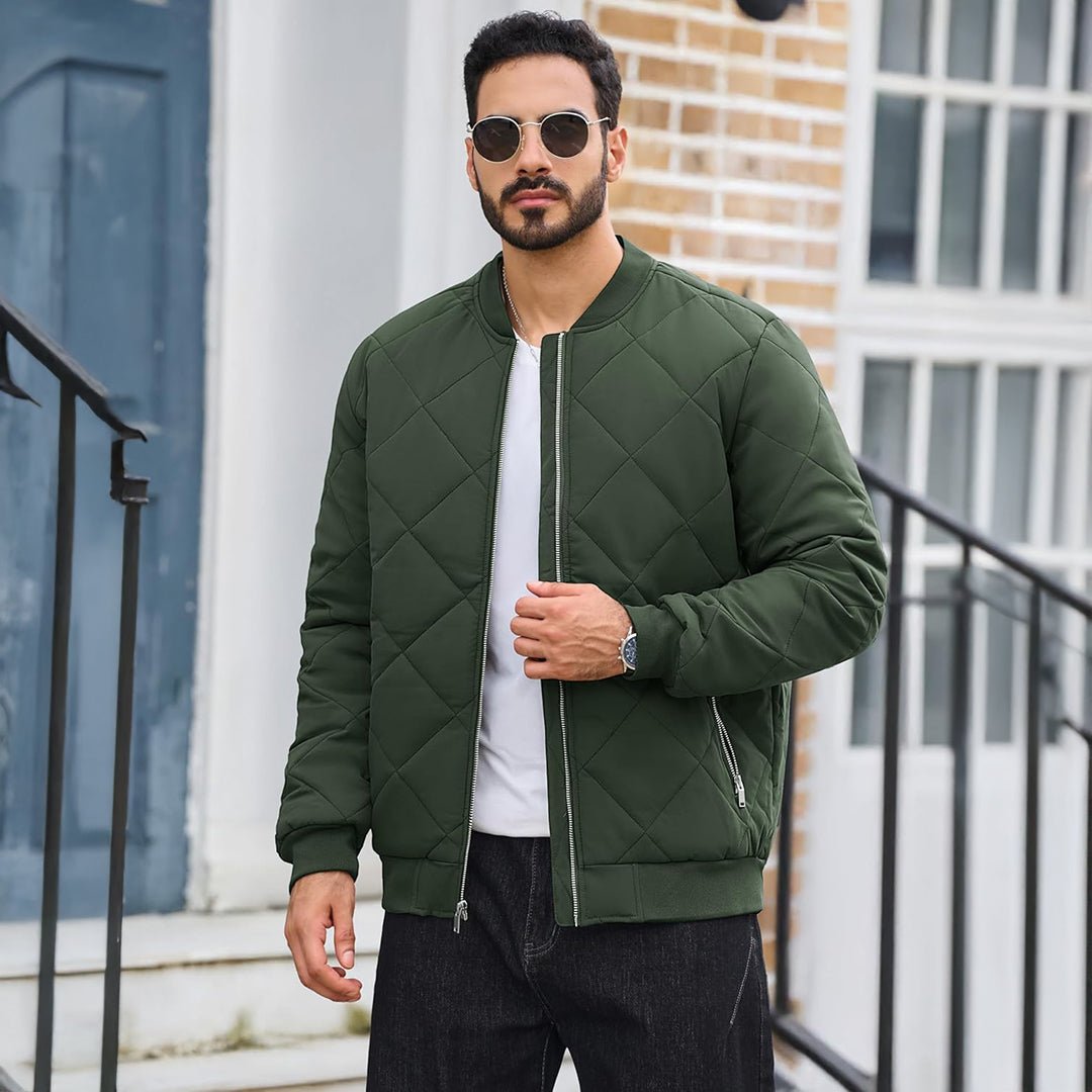 TACVASEN Army Green Men's Winter Waterproof Bomber Varsity Jackets