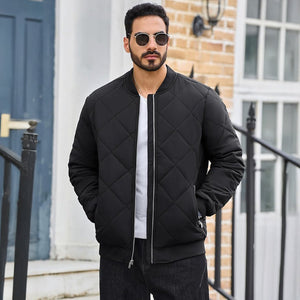 TACVASEN Black Men's Winter Waterproof Bomber Varsity Jackets