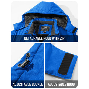 TACVASEN Sapphire Blue Insulated Fleece Lined Winter Hiking Jacket