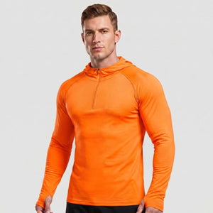 TACVASEN Orange Quarter Zip UPF 50+ Sun Protection Hoodie Shirts