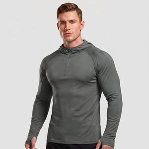 TACVASEN Dark Gray Quarter Zip UPF 50+ Sun Protection Hoodie Shirts