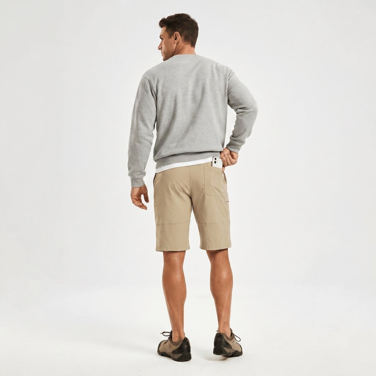 TACVASEN Khaki Quick Dry Hiking Cargo Shorts