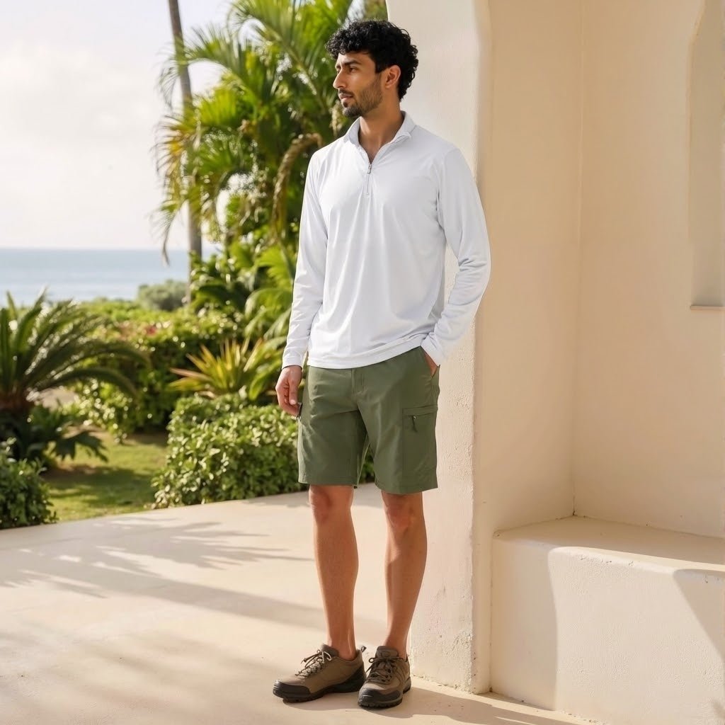 TACVASEN Ice Blue Quick Dry Hiking Cargo Shorts