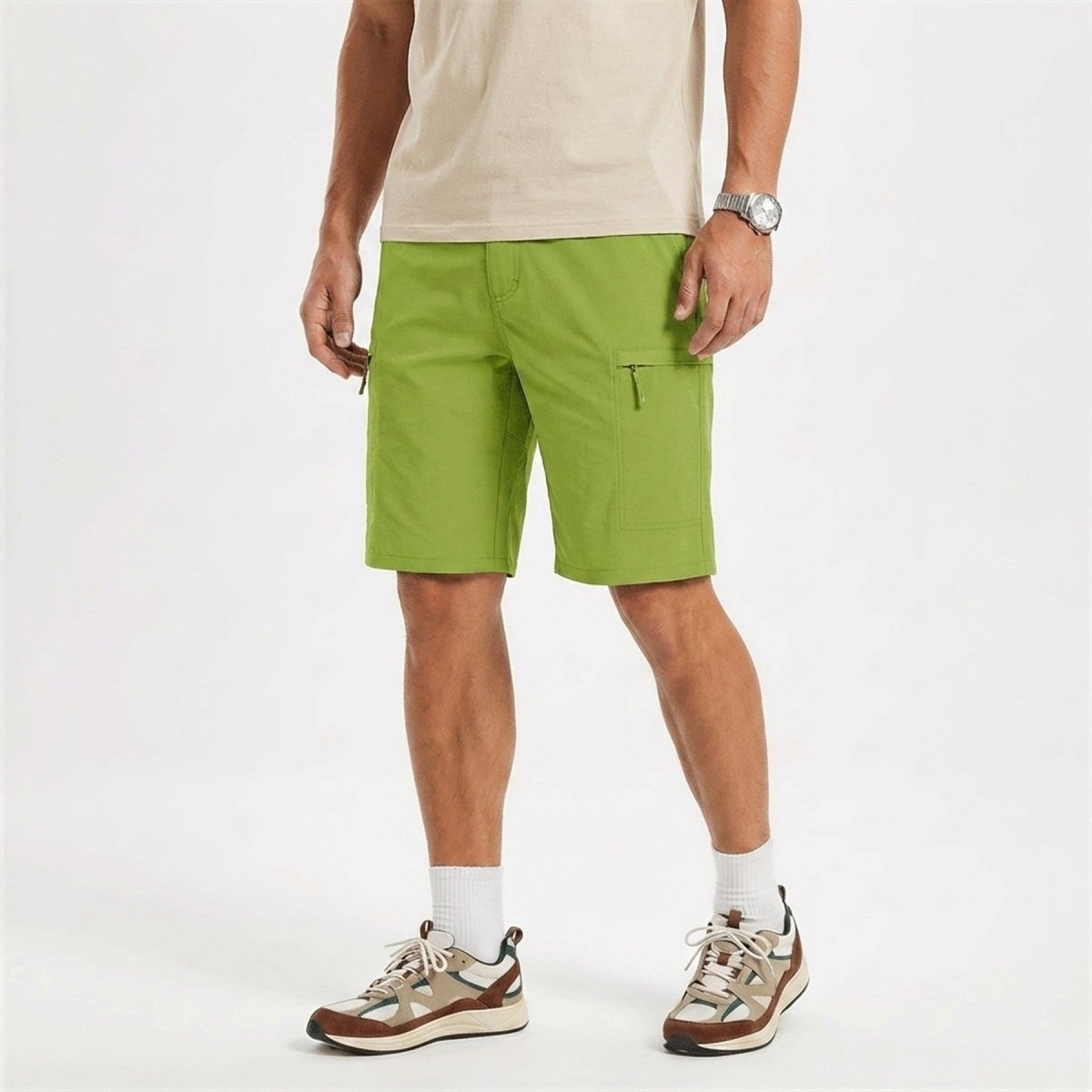 TACVASEN Green Quick Dry Hiking Cargo Shorts