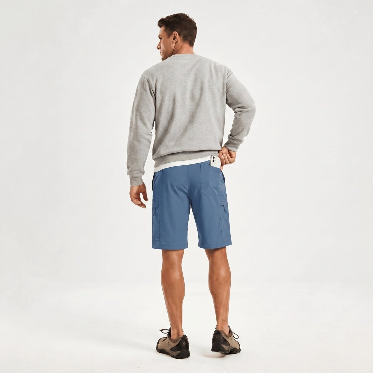 TACVASEN Blue Grey Quick Dry Hiking Cargo Shorts