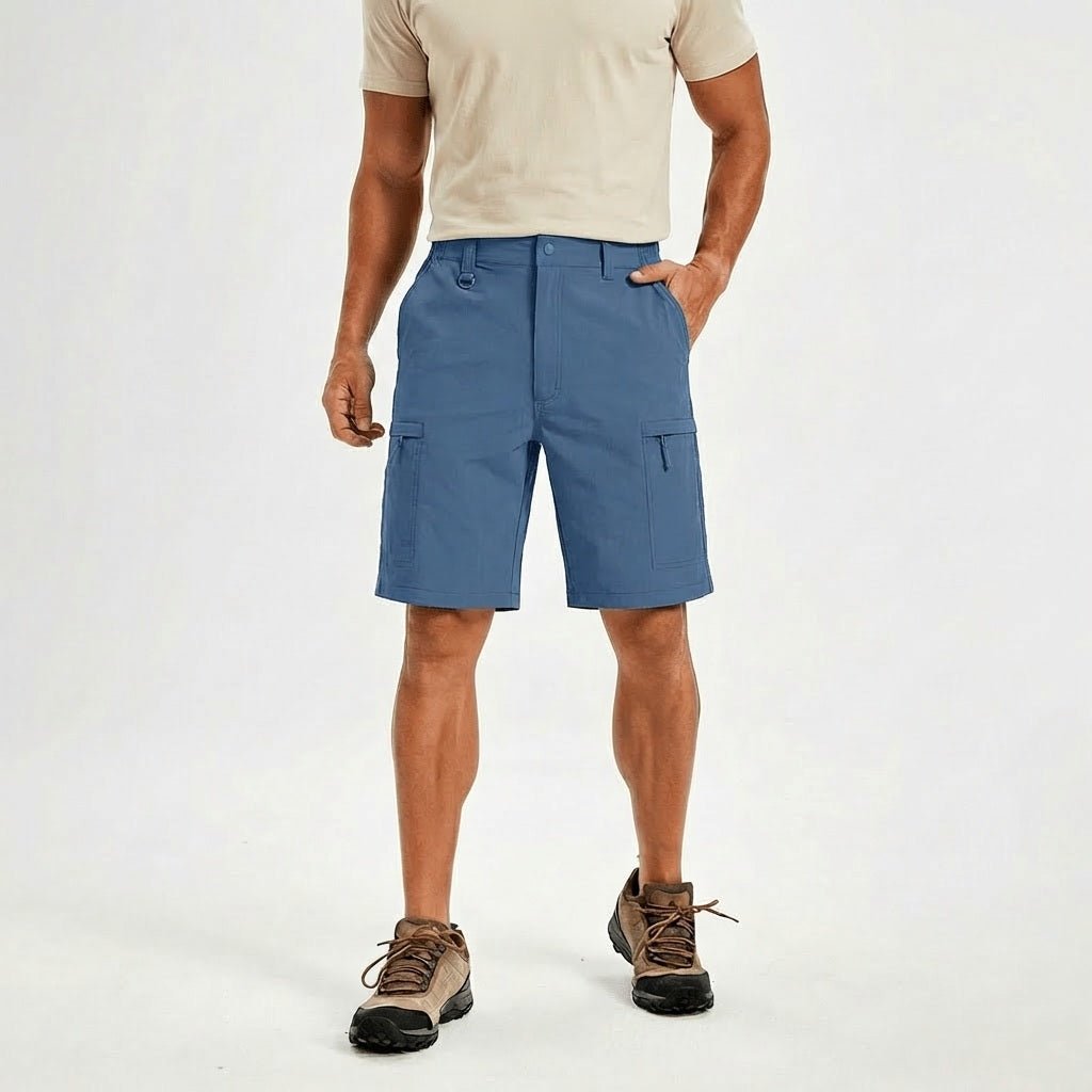 TACVASEN Blue Grey Quick Dry Hiking Cargo Shorts