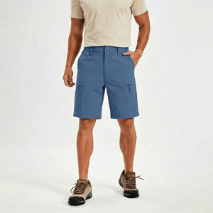 TACVASEN Blue Grey Quick Dry Hiking Cargo Shorts