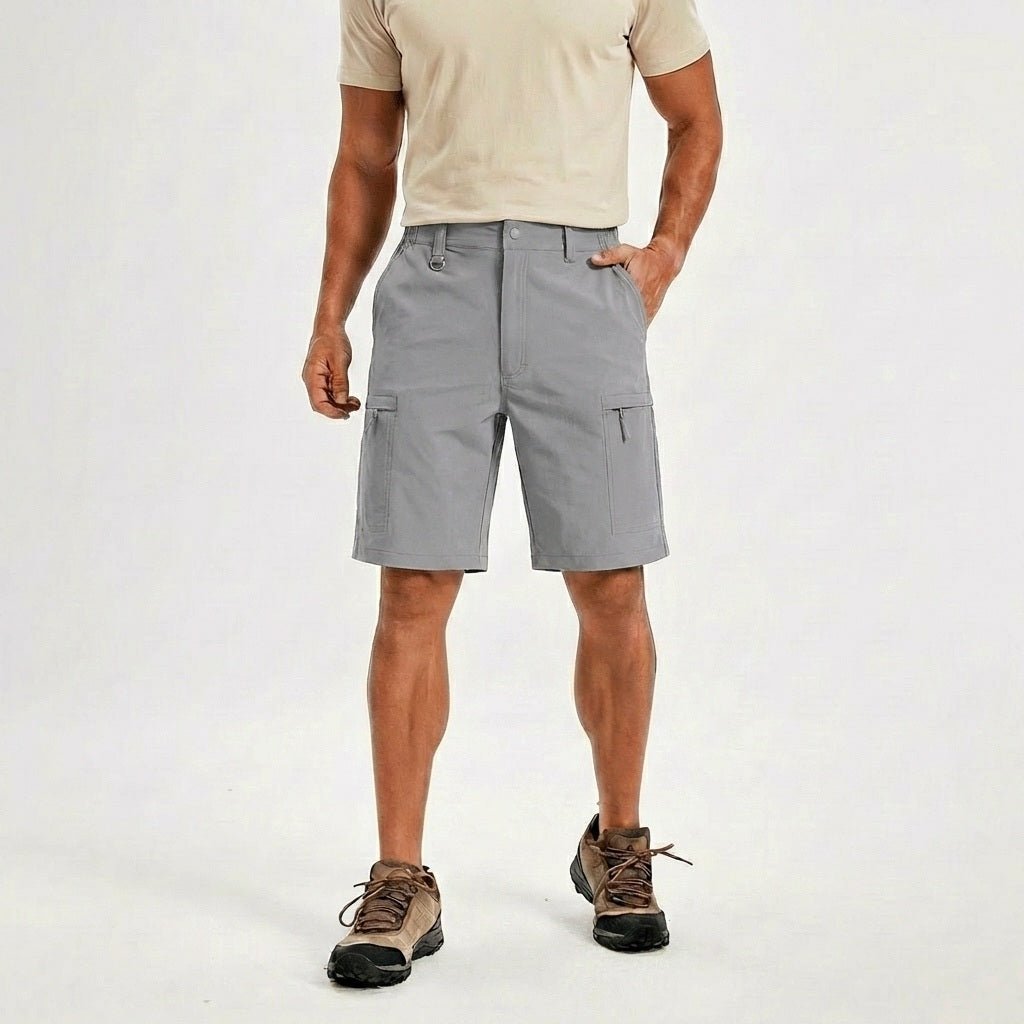 TACVASEN Light Grey Quick Dry Hiking Cargo Shorts