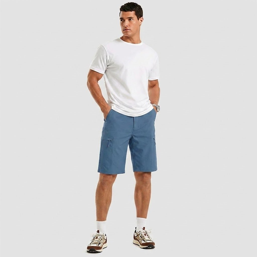 TACVASEN Blue Grey Quick Dry Hiking Cargo Shorts