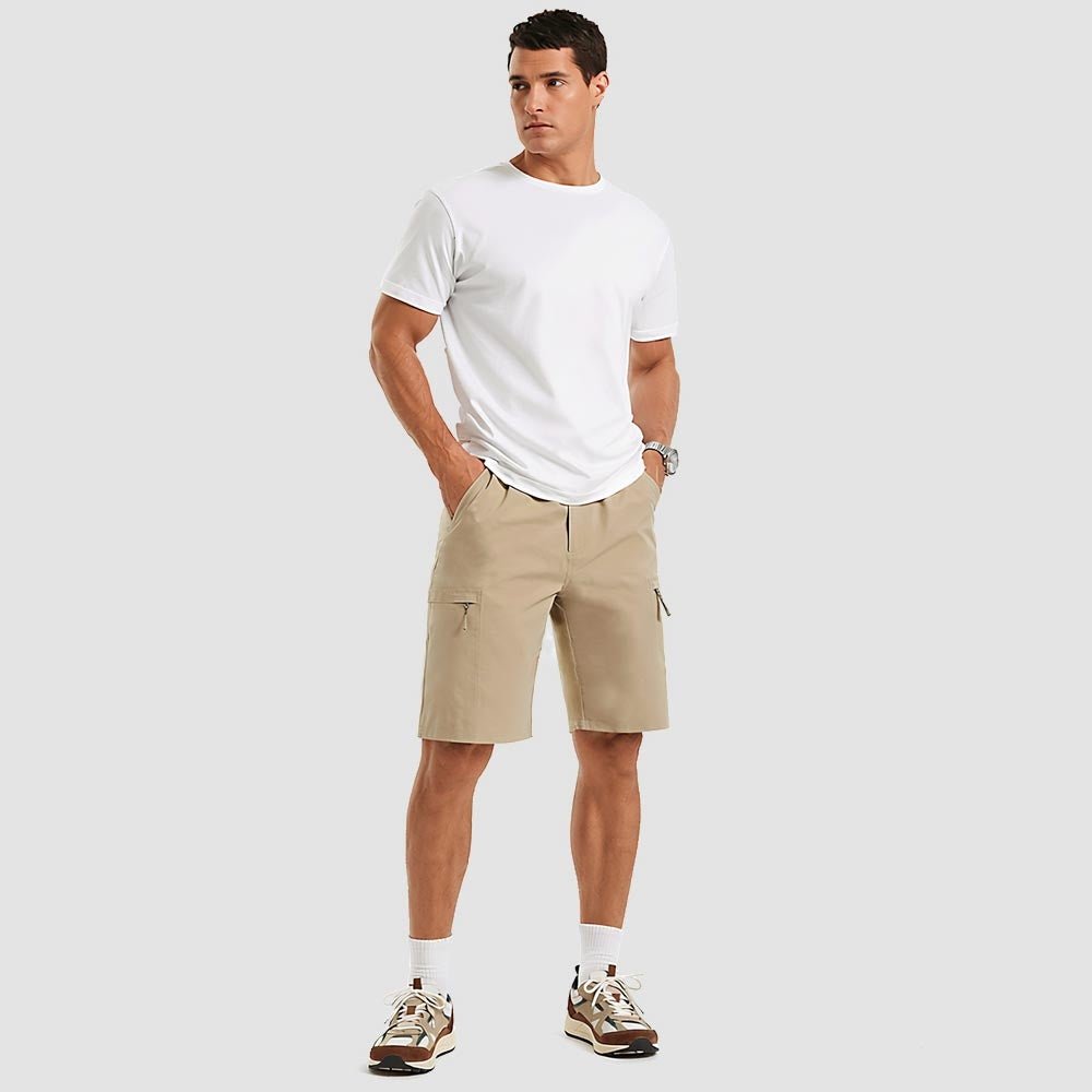 TACVASEN Khaki Quick Dry Hiking Cargo Shorts