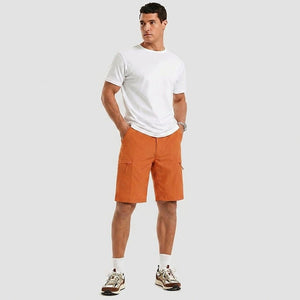 TACVASEN Orange Quick Dry Hiking Cargo Shorts