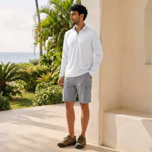 TACVASEN Light Grey Quick Dry Hiking Cargo Shorts