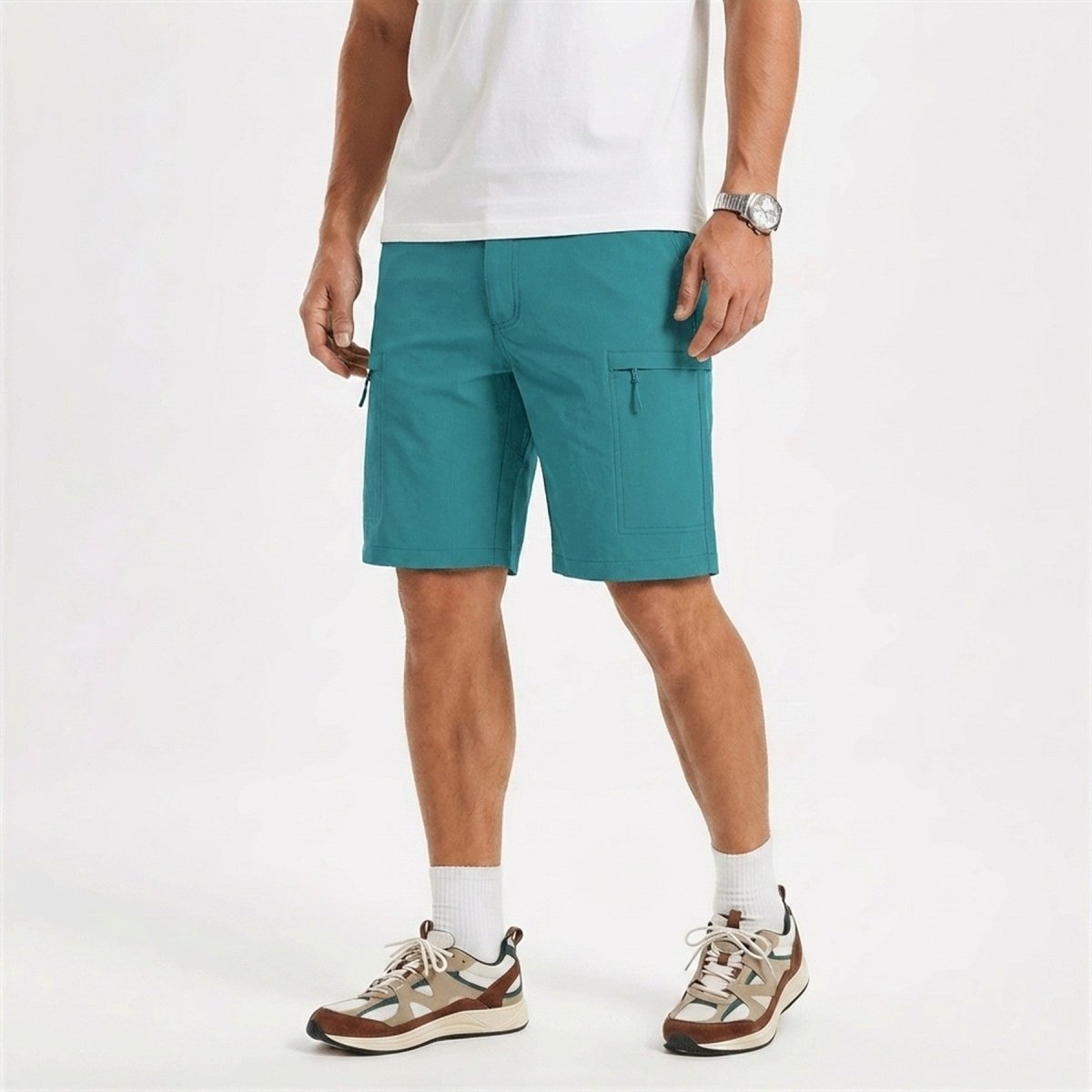 TACVASEN Lake Blue Quick Dry Hiking Cargo Shorts