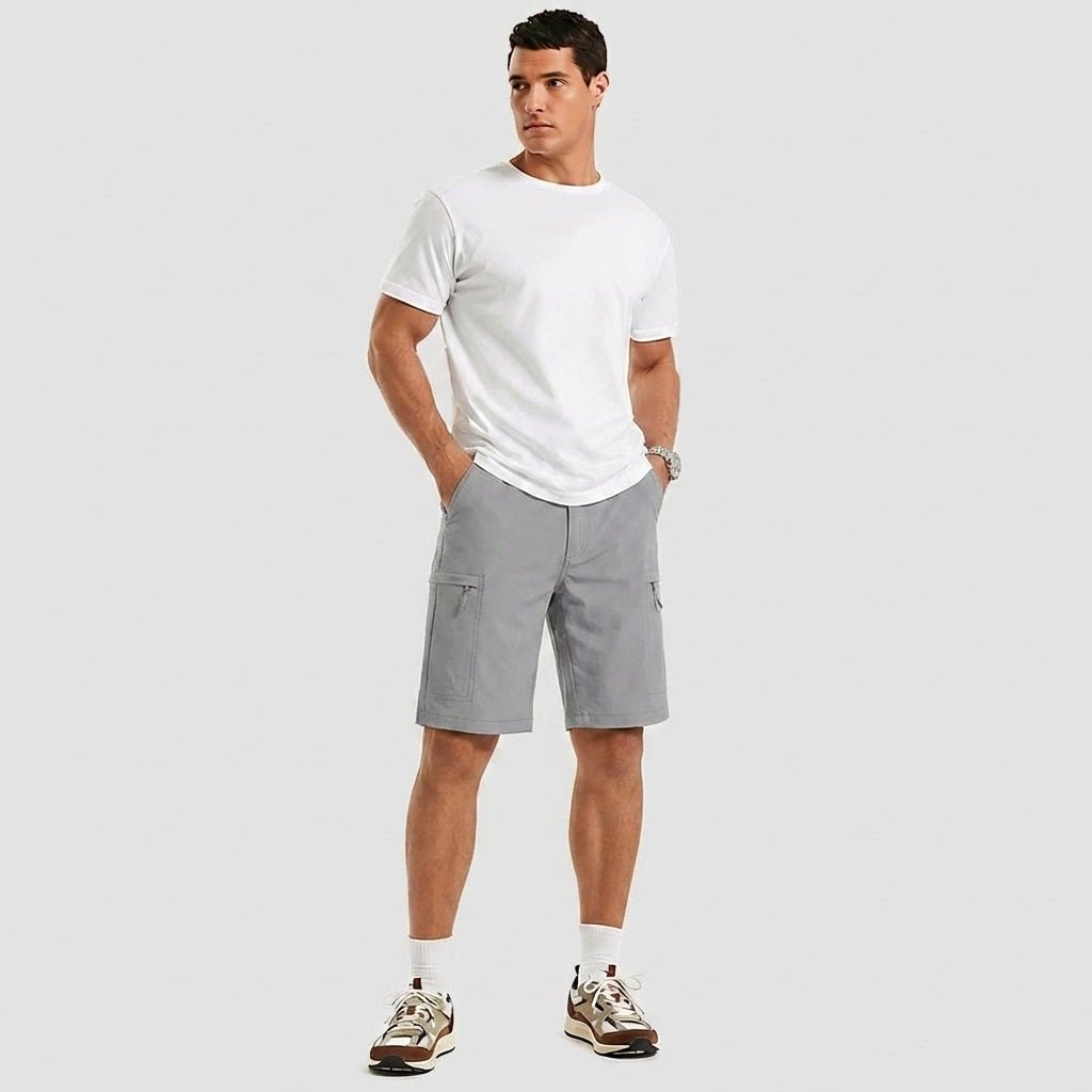 TACVASEN Light Grey Quick Dry Hiking Cargo Shorts