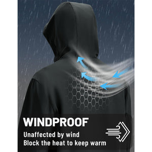 TACVASEN Dark Gray Tactical Softshell Jacket Hooded Waterproof Coat