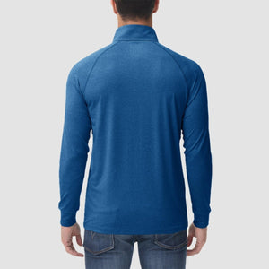TACVASEN Medium blue UPF 50+ Sun Protection Quarter Zip Long Sleeve Shirt