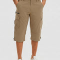 TACVASEN Khaki Utility Cargo Shorts 3/4 Length Capri Pants