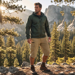 TACVASEN Khaki Utility Cargo Shorts 3/4 Length Capri Pants