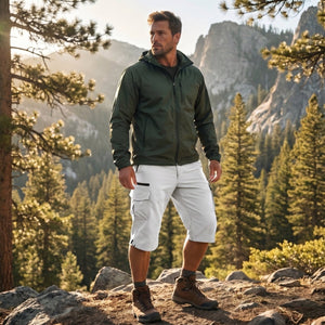 TACVASEN White Utility Cargo Shorts 3/4 Length Capri Pants