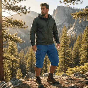 TACVASEN Blue Grey Utility Cargo Shorts 3/4 Length Capri Pants