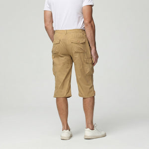 TACVASEN Khaki Utility Cargo Shorts 3/4 Length Cotton Pants