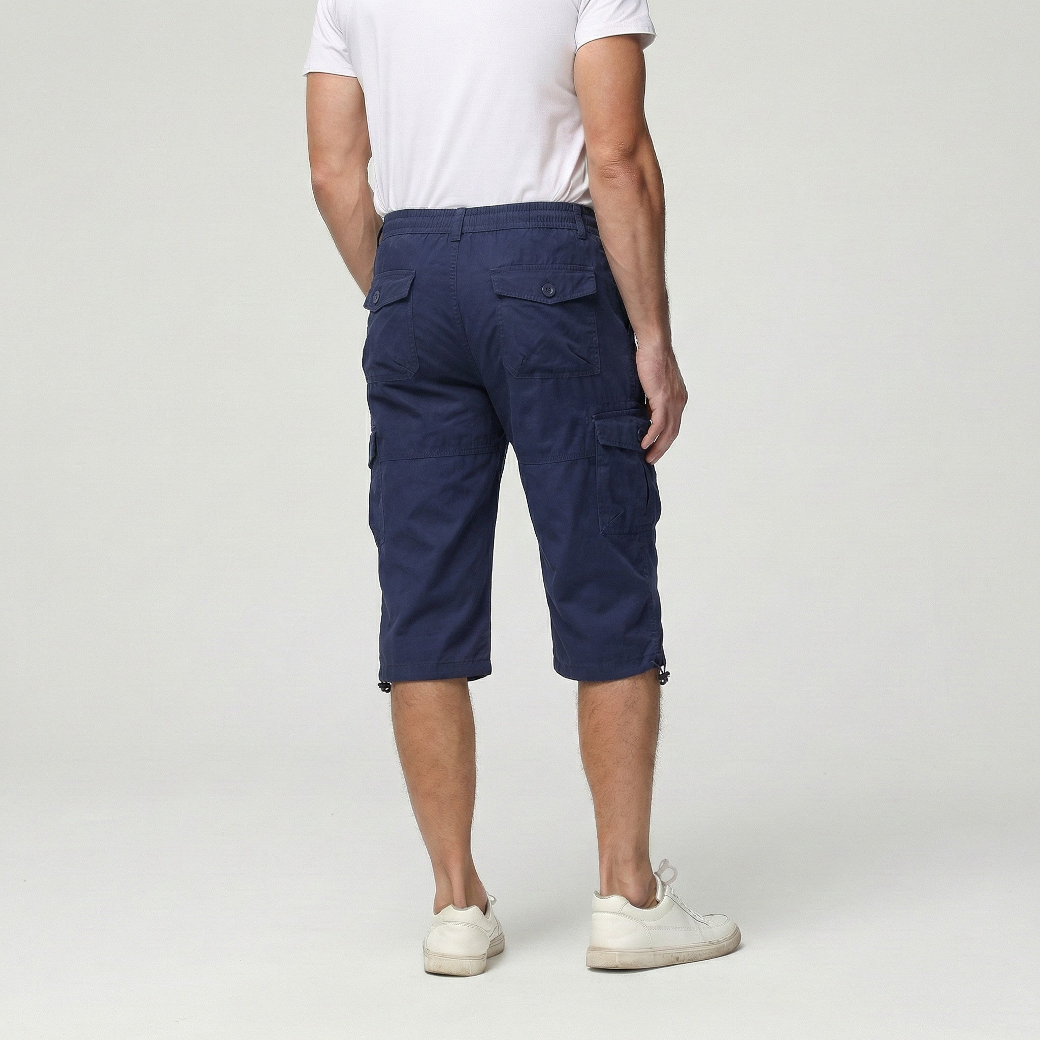 TACVASEN Army Green Utility Cargo Shorts 3/4 Length Cotton Pants