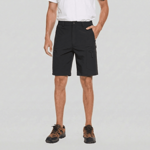 TACVASEN Black Utility Cargo Shorts 5 Zip Pockets