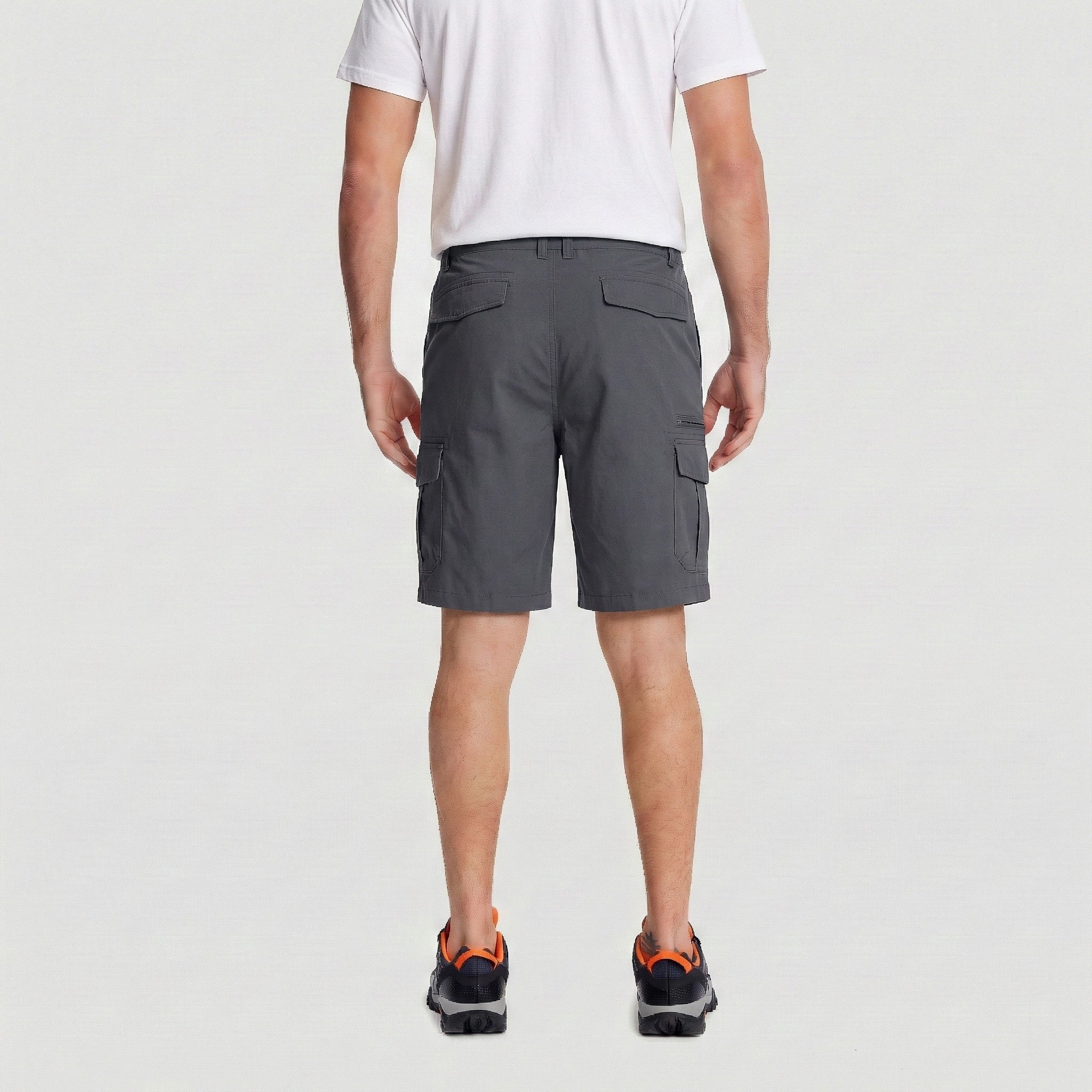 TACVASEN Dark Grey Utility Cargo Shorts Cotton Blend